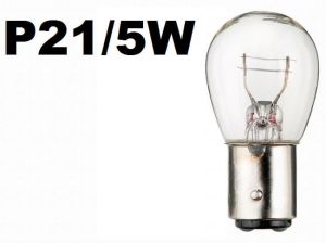 Żarówka dwuwłóknowa P21/5W, 12V