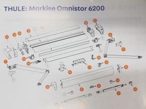 RAMIĘ DACHOWE MARKIZY THULE 6200 LEWA STRONA 3-4,5