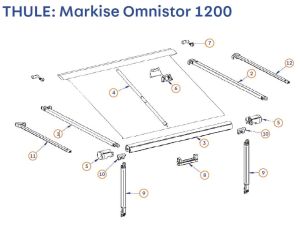 RAMIĘ LEWE DO MARKIZY THULE 1200 350-550CM