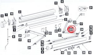 RAMIE DACHOWE MARKIZY THULE 5200 PRAWA STRONA DO 260 CM