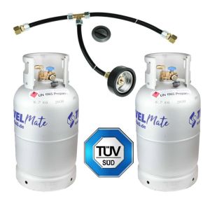 2 x ALUGAS TRAVEL MATE 11kg (25l) OPD + ZAWRÓR TAN