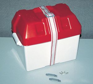 Pojemnik na akumulator biało czerwony