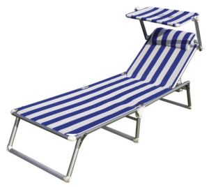 Leżak aluminiowy z daszkiem